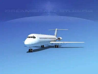 Douglas DC-9-40 Unmarked 2 3D model