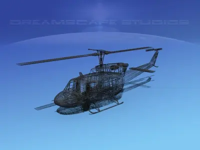 Bell 212 V28 Unmarked 3D model