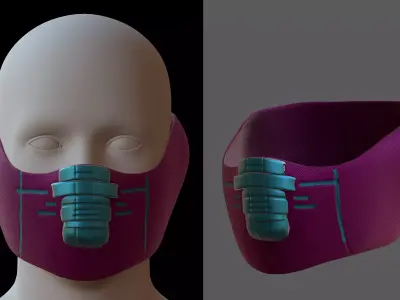 Gas mask helmet 3d model scifi Low-poly  Low-poly 3D model 567