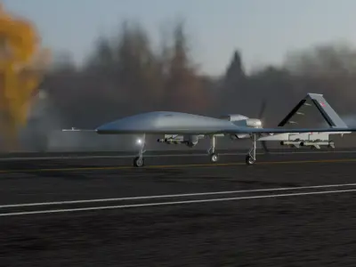 DRONE Bayraktar TB3 Low-poly 3D model