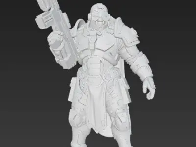 3D Printable Iron Oath Beast Hunter Heavy Infantry Figure 3D model