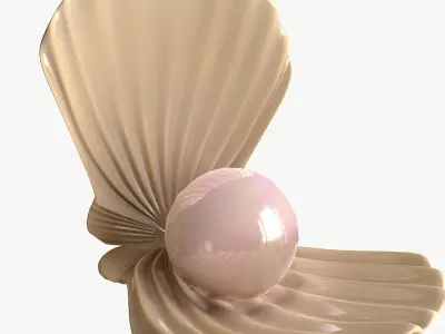 Pearl in Shell 4K 3D model