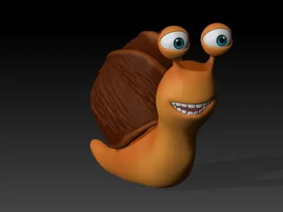 Cartoon snail Low-poly 3D model