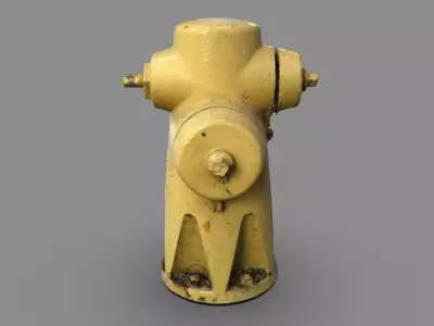 Yellow Fire Hydrant 2 3D model