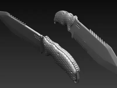Combat Knife Zbrush 3D model