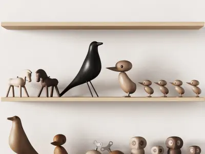 369 nursery decoration 01 decorative wooden toys set 01 3D model