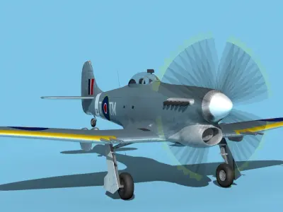 Hawker Hawker Tempest MK1 V03 3D model