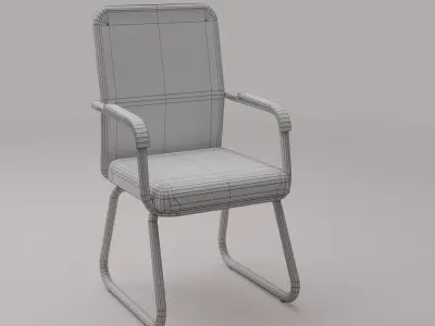 Black Office Chair Reception Chair Modern Office Furniture Free 3D model