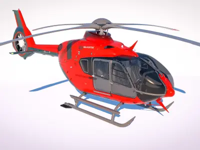 3D Model of Airbus Helicopter H135 With Cockpit and Interior 3D model