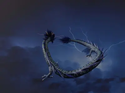 Chinese dragon loong Low-poly 3D model