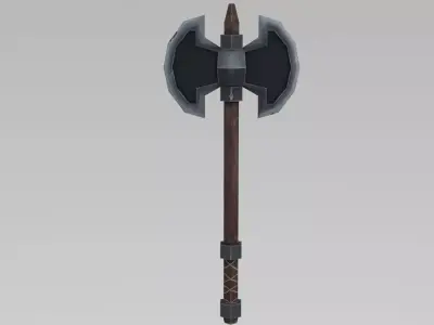Handpainted Axe Low-poly 3D model