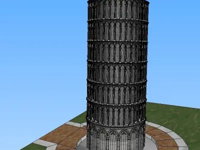 Pisa tower Italia 3D low-poly model Low-poly 3D model