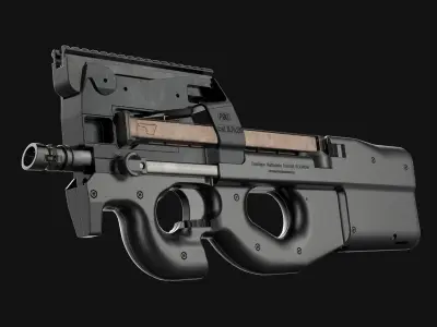FN P90 Game Ready Low-poly 3D model