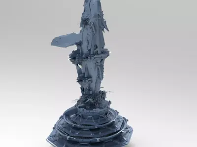 Whale Deep sea Metal structure 5 3D model