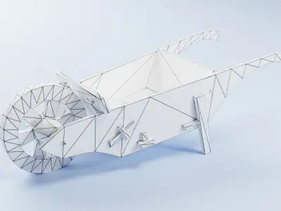 wood wheelbarrow Free low-poly 3D model