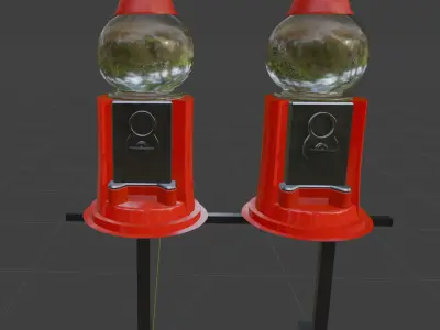 Coin Bubblegum Vending Machine Combo Free 3D model