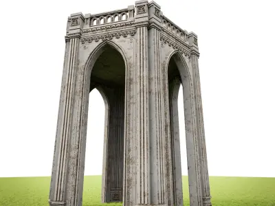 GOTHIC CASTLE BUILDING 13 Low-poly 3D model