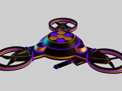 Tri Copter Low-poly 3D model