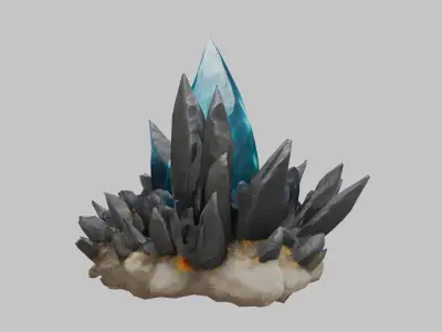 Realistic Mystical Crystal Formation 3D Model Low-poly 3D model