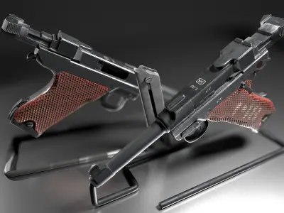 Lahti L-35 Game-Ready Pistol 3D Model Low-poly 3D model