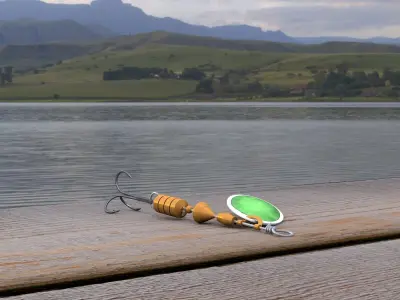Fishing spoon twirl bait  3D model