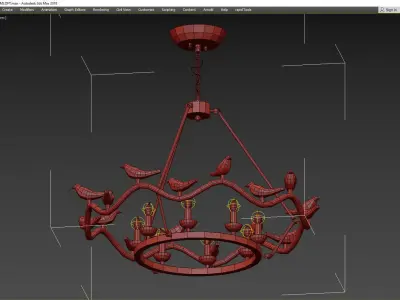 DOVE CHANDELIER  BIRD 9  IMPERIUMLOFT Low-poly 3D model