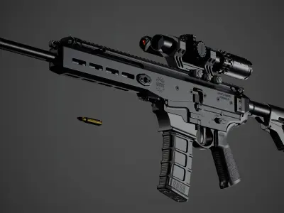 Multi-Caliber Assault Rifle Low-poly 3D model