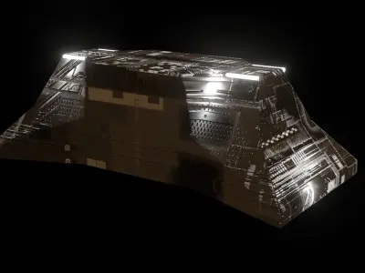 Military building ultra minimal design perfect for mobile games Low-poly 3D model