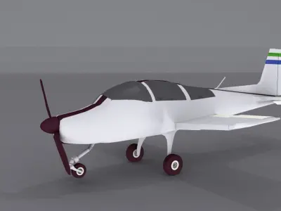 Grumman American AA-5 Low-poly 3D model