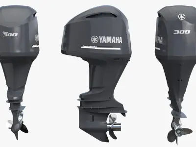 Yamaha 350 V8 Outboard Engine 3D model