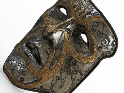 Metal Mask 2 Low-poly 3D model