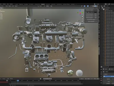 Ship Engine Low-poly 3D model
