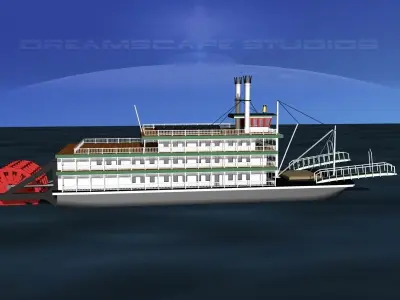Stern Wheeler River Boat 3D model