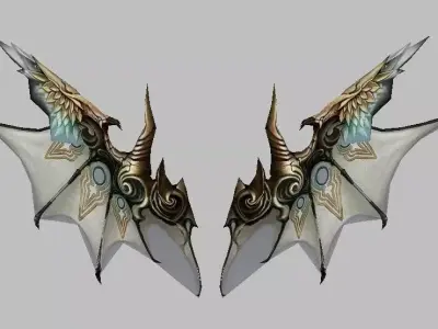 White Wing Low-poly 3D model