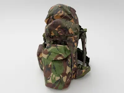Tactical military backpack for soldiers 3D model
