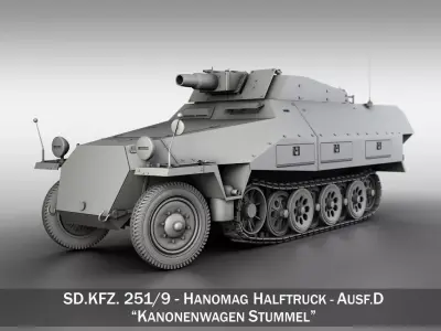 SDKFZ 251 - Ausf D - Kanonenwagen Stummel 3D model