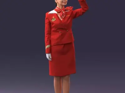 000135 Professional Flight Attendant 0614 3D model