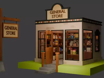 General Store Low-poly 3D model
