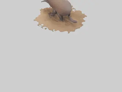Echidna burrowing model Low-poly 3D model