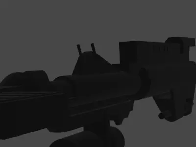 Animated DC-15A Blaster Rifle With Grapple Cable 3D model