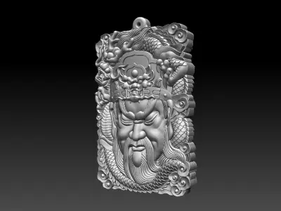 HM Guangong Dragon Keychain 3D print model