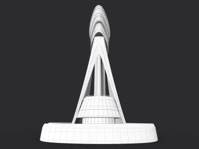 Air Traffic Control Mumbai Low-poly 3D model