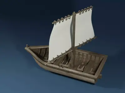 Sailboat with a rectangle mast 3D model