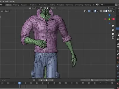 CatMan or WhitePanther Free low-poly 3D model