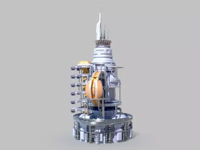 SciFi military headquarters 3D model