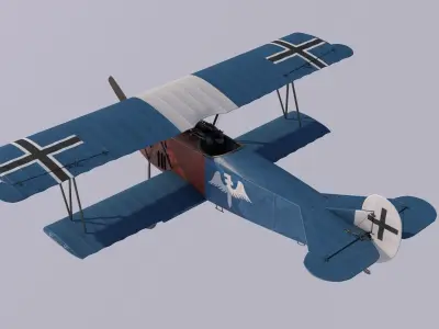 Fokker DVII Berthold 3D model