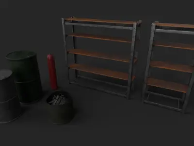 Warehouse Props Set Low-poly 3D model