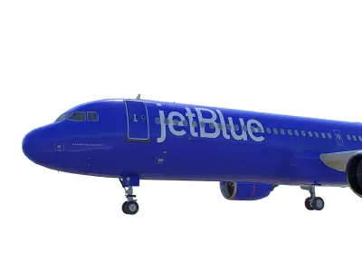 Airbus A321neo jetBlue Airways New Livery Low-poly 3D model