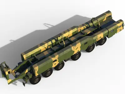 Shaheen 2 Pakistan missile launcher 3D model