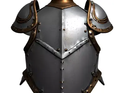 Medieval Knight Chest Armor Pauldrons Low-poly 3D model